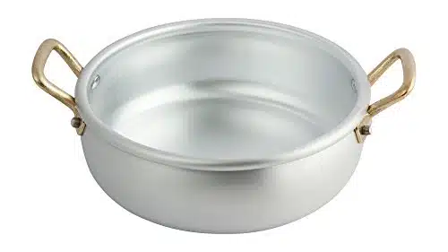 Ottinetti cmDonna Brushed Aluminium Ligure Saucepan With Lid, Medium, Silver