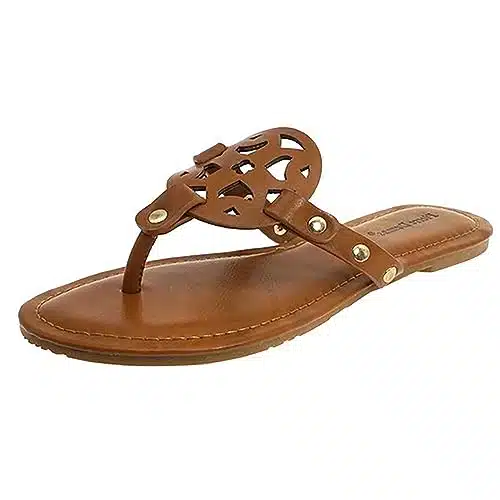 Pierre Dumas Women's Limit Thong Flip Flop Sandal (New Tan, us_footwear_size_system, adult, women, numeric, medium, numeric_)