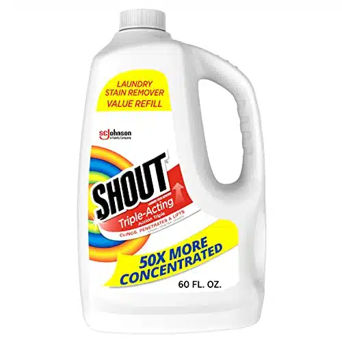 Shout Active Enzyme Laundry Stain Remover Spray, Triple Acting Formula Clings, Penetrates, and Lifts + Types of Everyday Stains   Prewash Refill oz