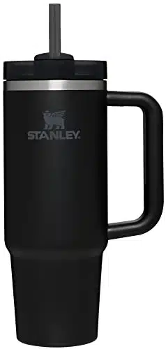 Stanley Quencher HFlowState Stainless Steel Vacuum Insulated Tumbler with Lid and Straw for Water, Iced Tea or Coffee, Smoothie and More, Black , oz