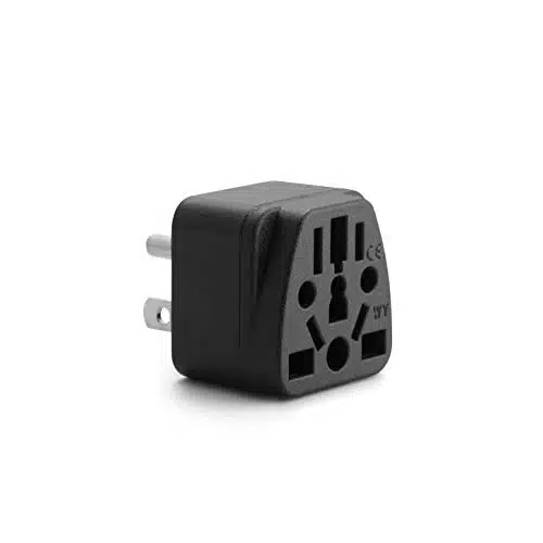 Unidapt US Travel Plug Adapter, EU,AU,UK,NZ,CN,in to USA (Type B), Grounded Prong USA Wall Plug, EU to US Travel Adaptor and Converter, Power Outlet Charger (Pack)