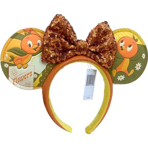 XXXPOWERXXX Mouse Ear Headbands with Bow,Flower and Garden Orange Bird Ear Headband,Glitter Party Christmas Halloween Princess Decoration Cosplay Costume for Girls Women