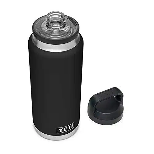 YETI Rambler oz Bottle, Vacuum Insulated, Stainless Steel with Chug Cap, Black