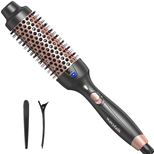 Wavytalk Pro Thermal Brush for Blowout Look, Inch Ionic Heated Round Brush Makes Hair Smoother, Dual Voltage Thermal Round Brush Get Natural Curls, Easy to Use, S Fast Heating